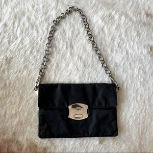 Authentic Prada Black Mini Tessuto Shoulder Bag